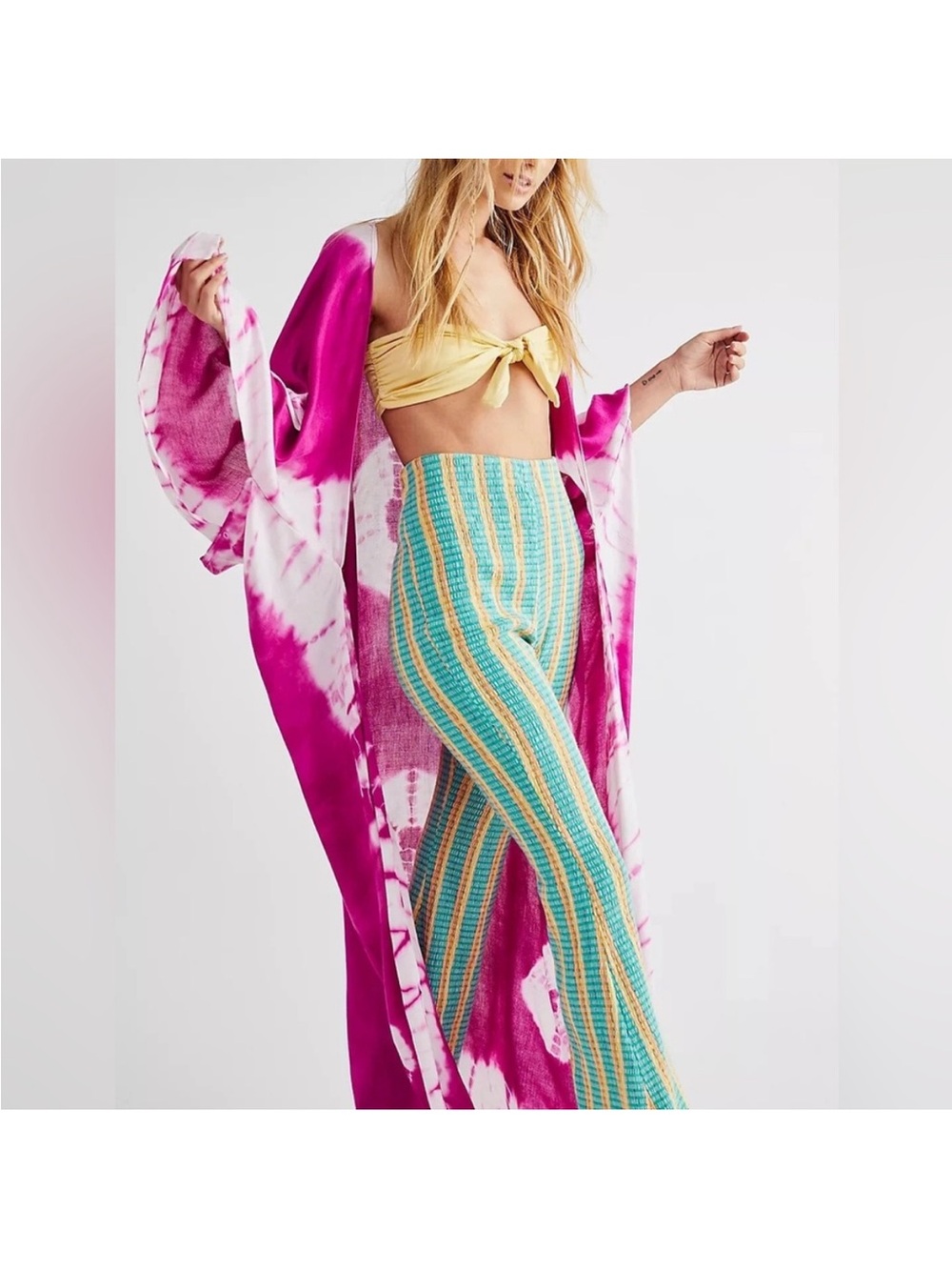 Free People Spellbound Tie Dye Kimono Robe